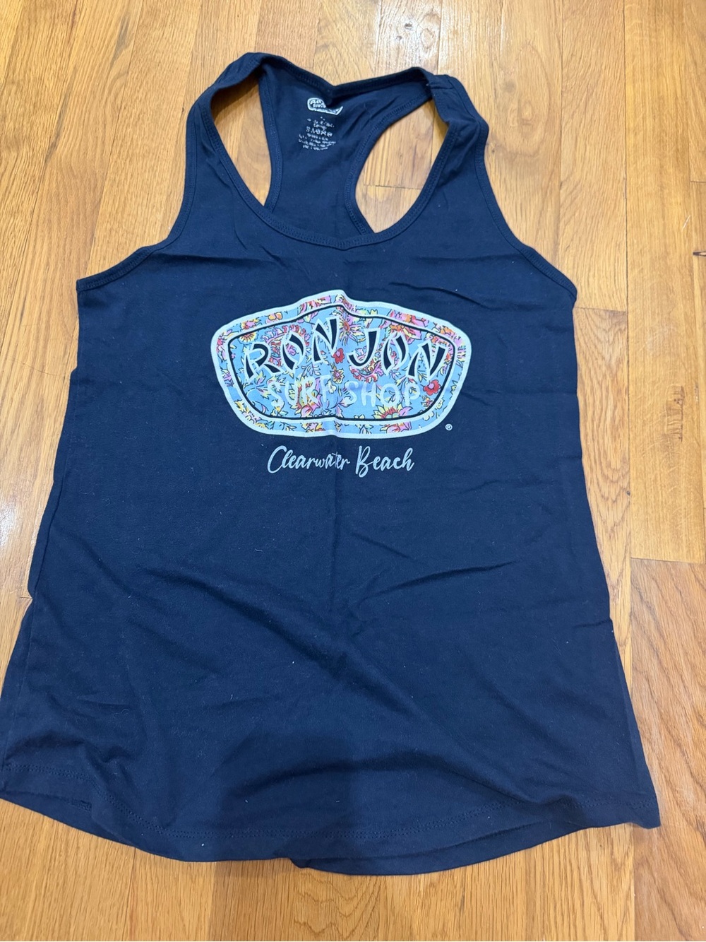 Ron Jon Navy Racerback Tank Top - Clearwater Beach Graphic